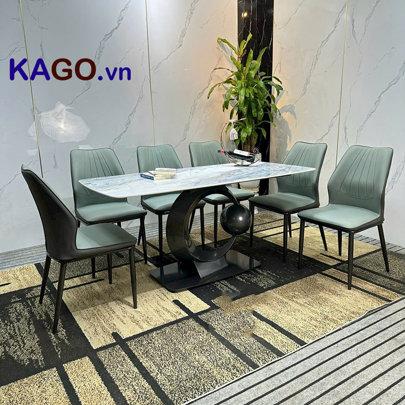 Bộ Bàn Ăn Nhập Khẩu 6 Ghế Mặt Bàn Đá BGA-360