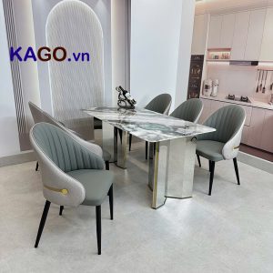 Bộ Bàn Ăn Nhập Khẩu Mặt Đá 6 Ghế BGA-250