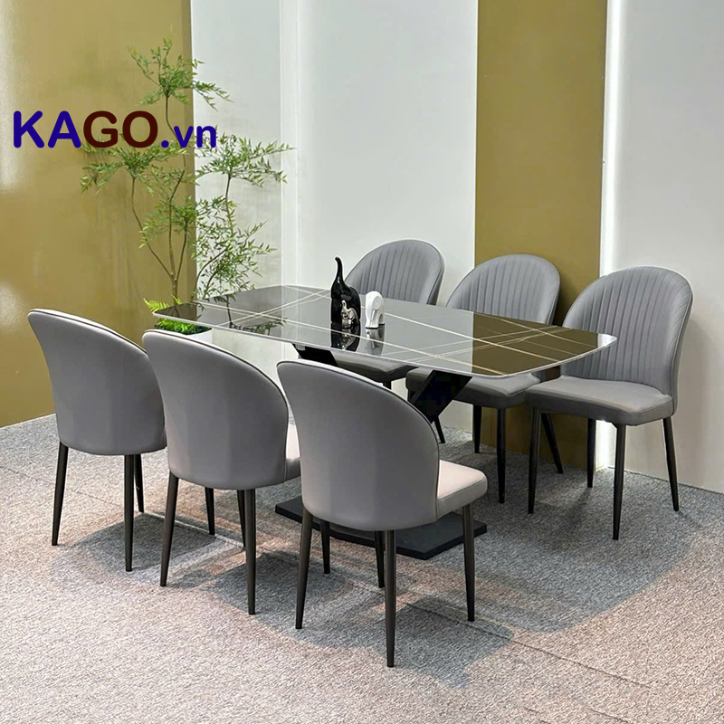 Bộ Bàn Ăn 6 Ghế Mặt Đá BGA-230