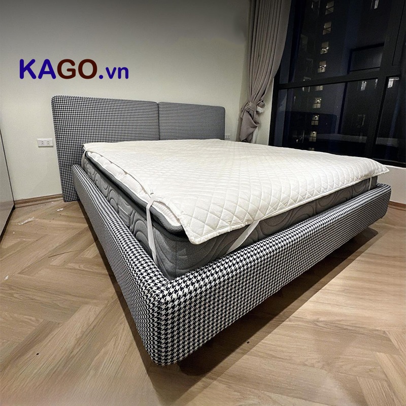 Giường Bọc Đệm Da hoặc Vải Nỉ nhiều màu