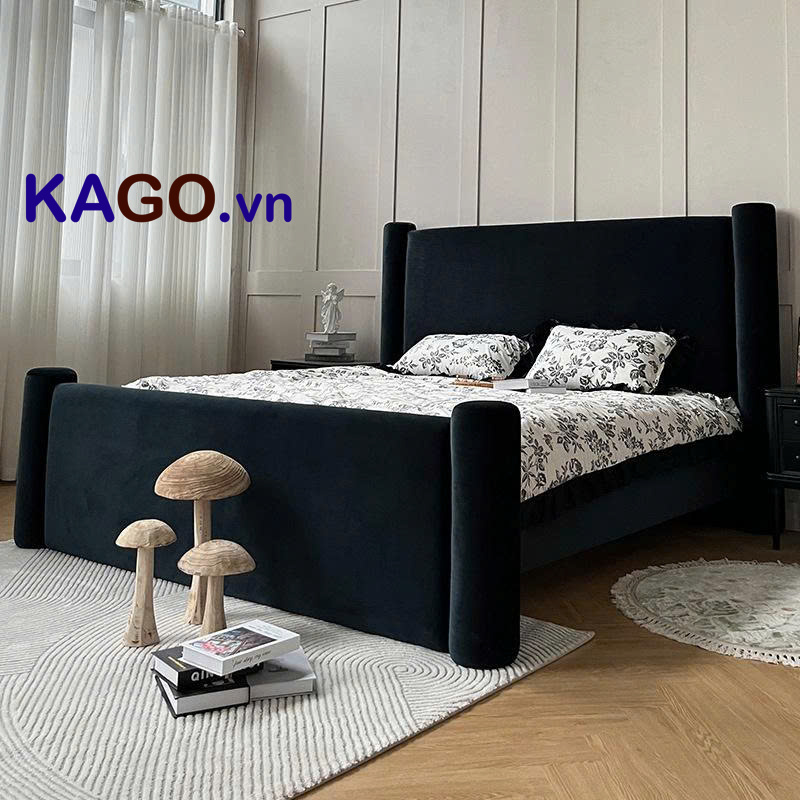 Giường Ngủ Bọc Đệm Nhung