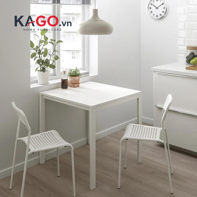 Bộ bàn ăn 2 ghế được lựa chọn theo diện tích và kiểu dáng, giúp tối ưu không gian sử dụng