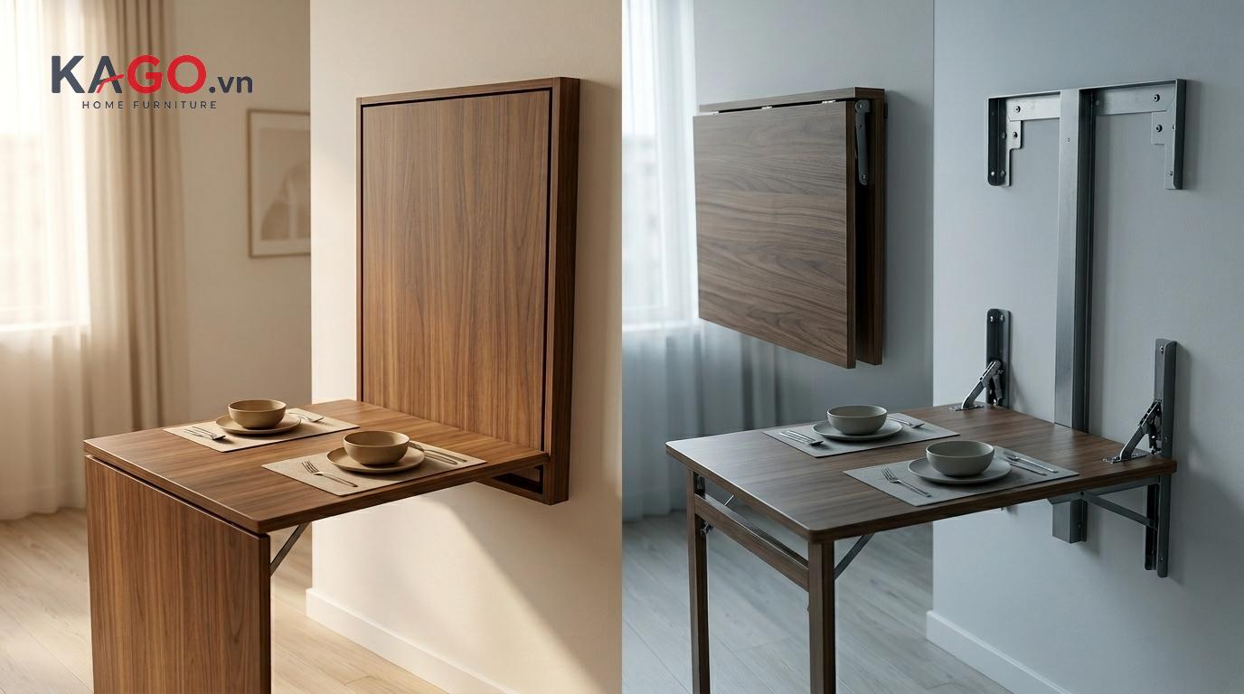 Những lợi ích khi sử dụng bàn ăn gấp tường
