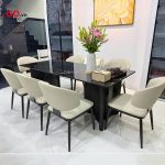 Bộ Bàn Ăn 8 Ghế Nhập Khẩu Mặt Đá Ceramic 2m - BGA802