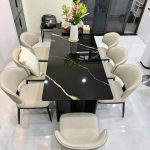 Bộ Bàn Ăn 8 Ghế Nhập Khẩu Mặt Đá Ceramic 2m - BGA802