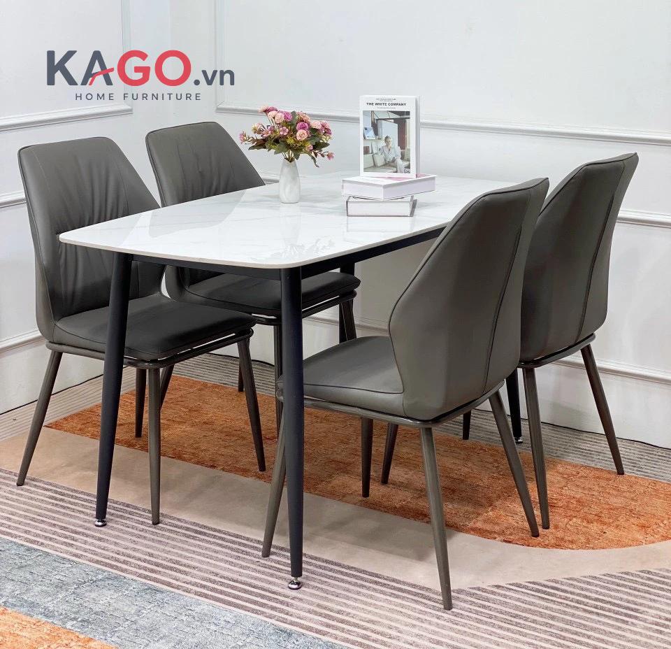 Bộ bàn ăn 1m2 4 ghế bọc nệm hiện đại