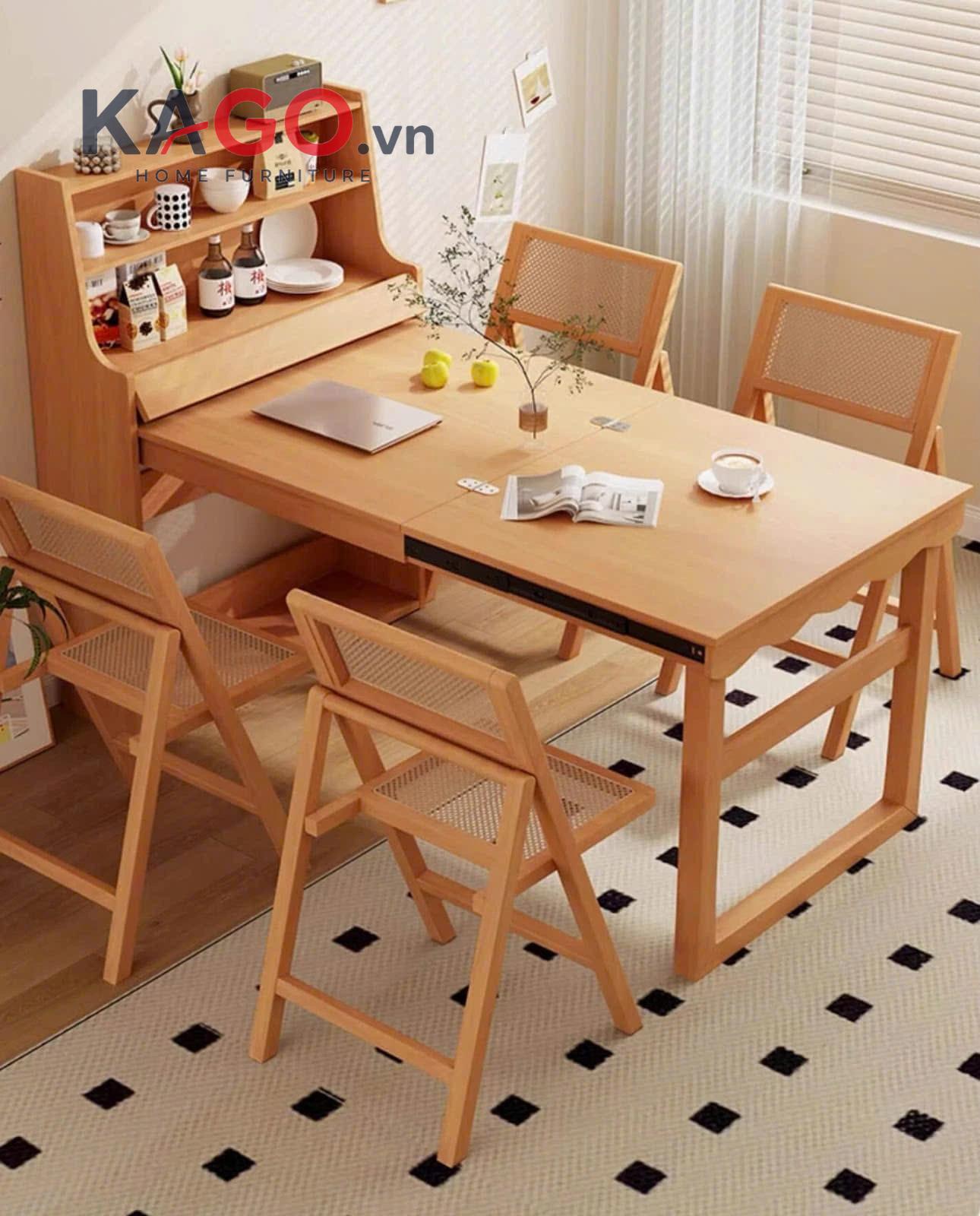 Mẫu bàn ăn 1m2 phong cách Japandi hiện đại