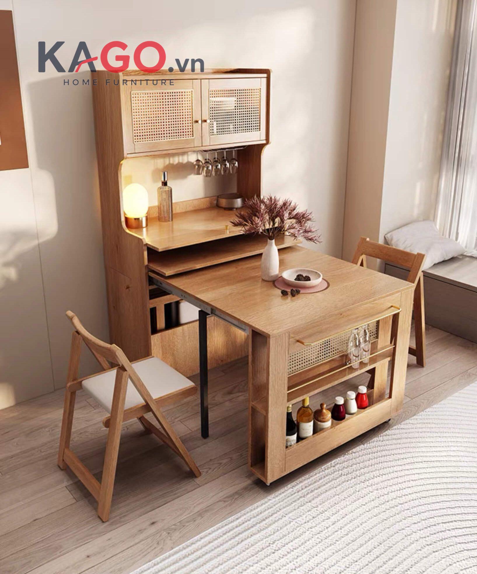 25+ Mẫu bàn ăn kết hợp tủ rượu đẹp, hiện đại, tối ưu không gian 2026