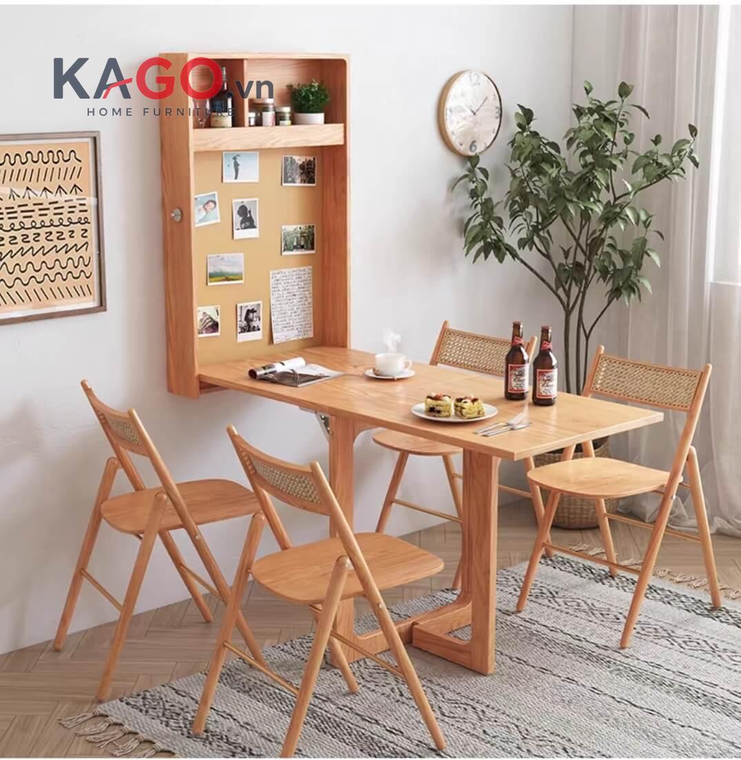 Bàn ăn kết hợp tủ rượu kéo dài có khả năng mở rộng mặt bàn linh hoạt, đáp ứng nhu cầu sử dụng cho gia đình đông người hoặc khi có khách