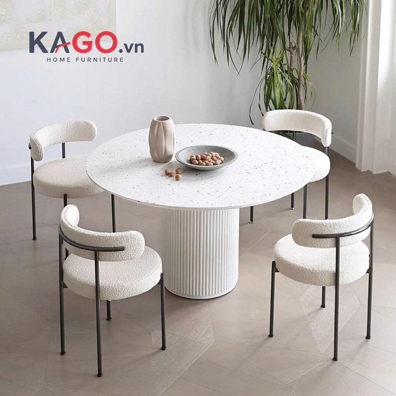 Mẫu bàn ăn tròn phong cách Bắc Âu đẹp, hiện đại
