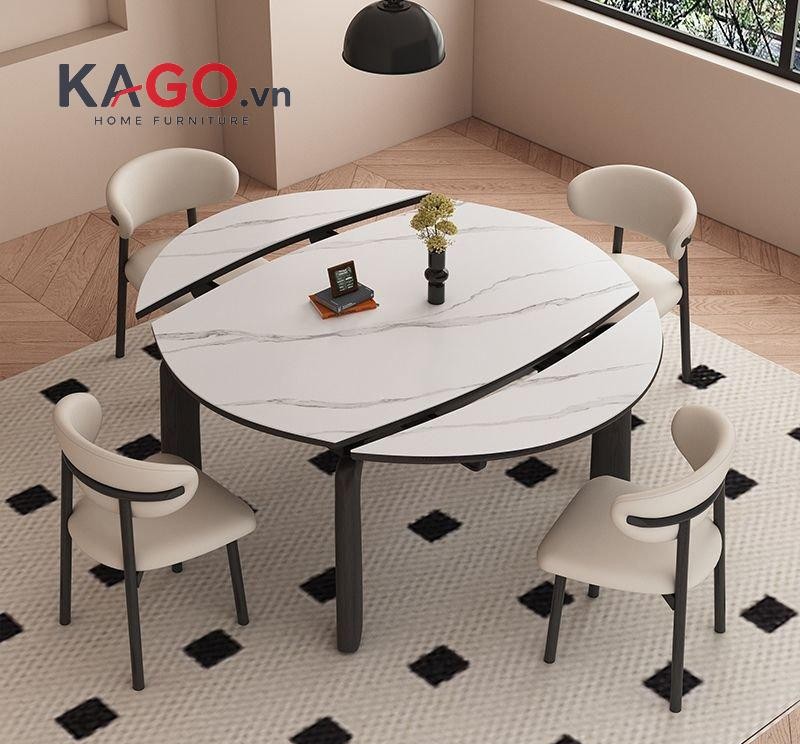Mẫu bàn ăn gấp gọn phong cách Bắc Âu tiện lợi