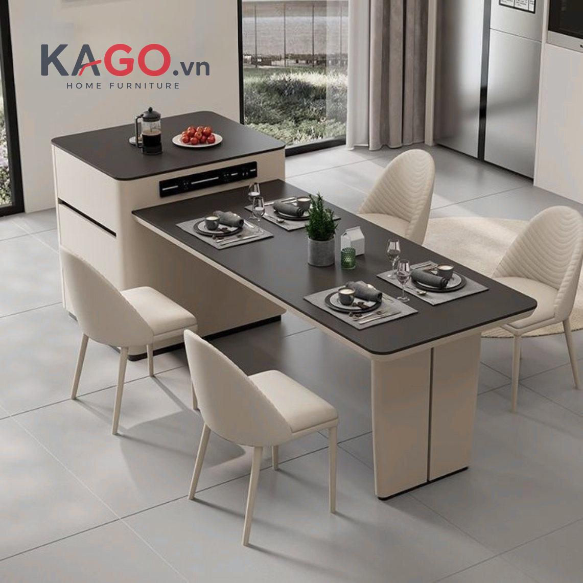 Nội Thất KAGO cung cấp đa dạng mẫu bàn ăn thông minh có gắn bếp từ với thiết kế hiện đại, chất lượng bền đẹp và công năng tối ưu