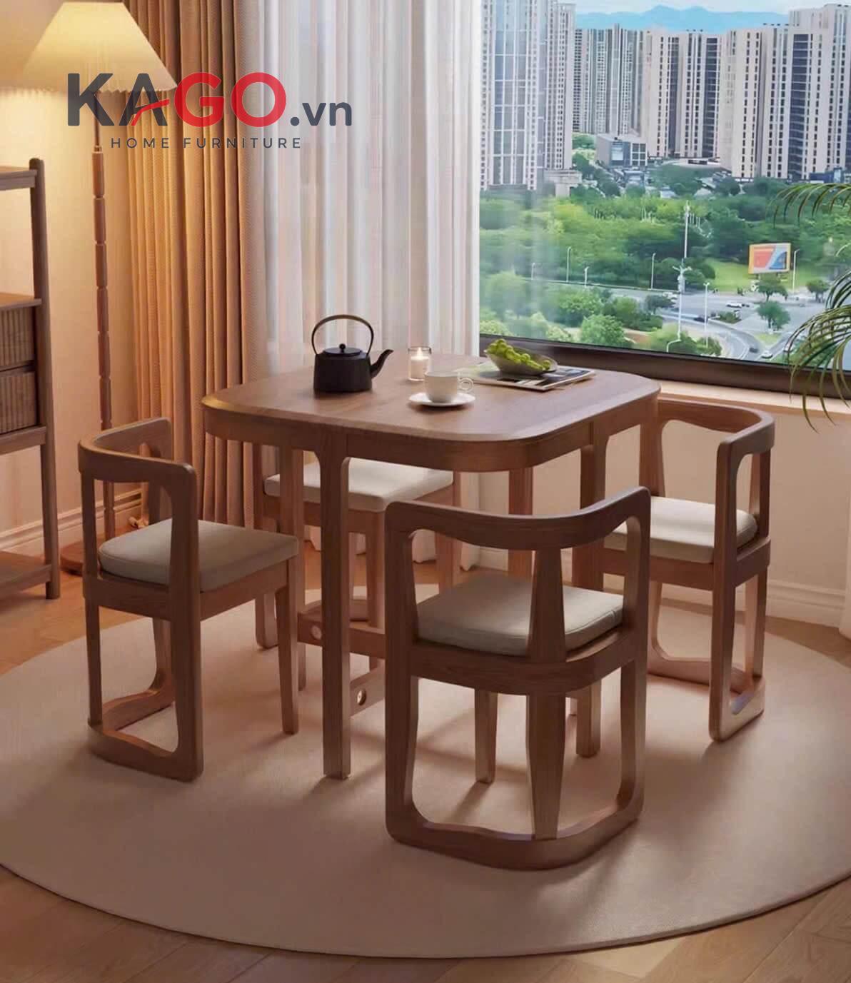 Màu sắc và phong cách của bàn ăn vuông nên đồng nhất với tổng thể nội thất để nâng cao tính thẩm mỹ cho không gian bếp