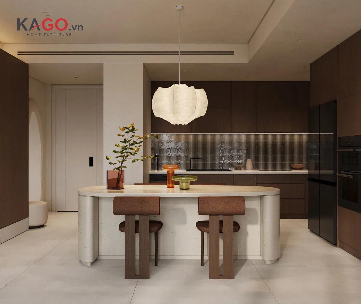 Mẫu bếp chữ L phong cách Scandinavian tận dụng hiệu quả góc phòng, tăng diện tích lưu trữ và giúp việc di chuyển giữa các khu vực chức năng thuận tiện hơn