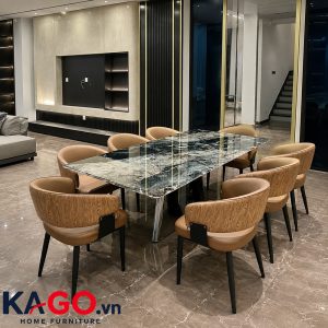 Bộ Bàn Ghế Ăn 8 Ghế Mặt Đá 1m8 BGA-1198