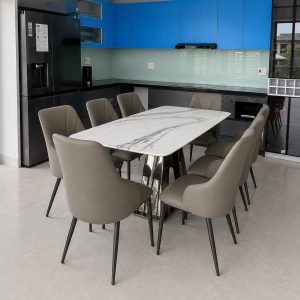 Bộ Bàn Ăn Mặt Đá 80x160cm 8 Ghế BGA-1244