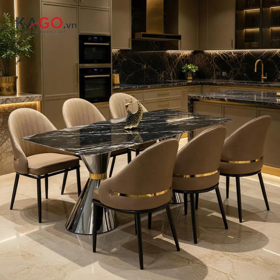 So sánh đá vi tinh thể với marble, granite và ceramic để dễ đánh giá độ bền, thẩm mỹ, khả năng vệ sinh và mức độ phù hợp khi làm bàn ăn