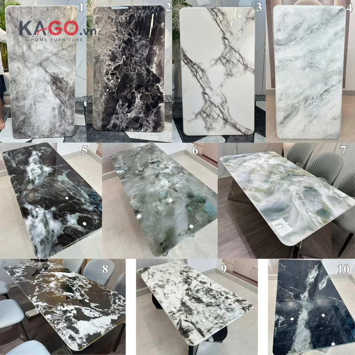 Đá vi tinh thể nổi bật với bề mặt bóng đẹp, độ bền tốt, dễ vệ sinh và phù hợp với nhiều không gian nội thất hiện đại
