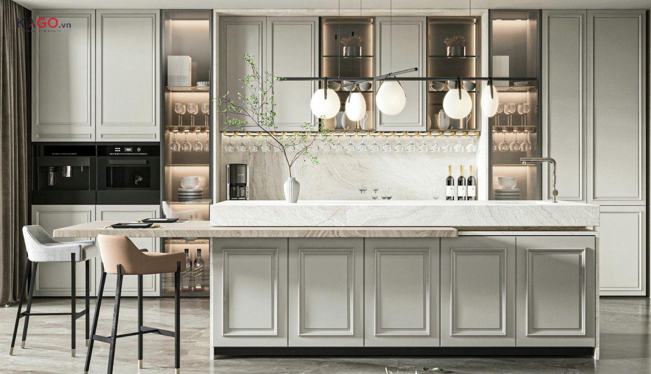 Quầy bar với các ngăn kéo bên trong để chứa đồ